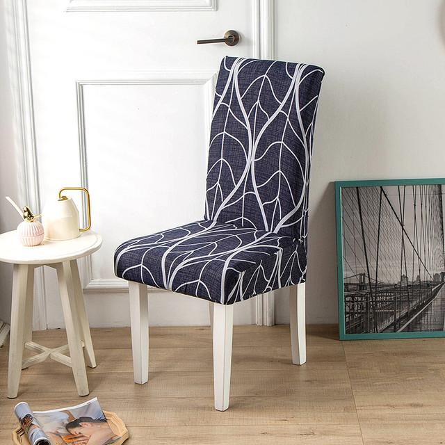 1 2 4 6pcs Print Chair Protector Spandex Chair Covers For Wedding Dining Room Office Use Banquet Housse De Chaise Seat Cover