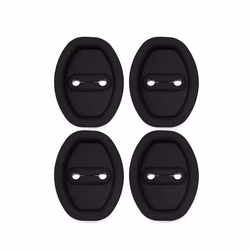 Silikonová podložka na tlumič zvuku dveří auta, spona na zámek dveří, ochranný kryt proti havárii, vylepšený silikonový kryt západky dveří auta