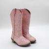 Girls Knee High Riding Boots Solid Color Glitter Leather Boot Autumn Winter Sexy Zipper Low Heel Pumps Sequin Comfortable Shoes
