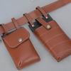 Medieval Leather Waist Pouches With Leather Belt Steampunk Waist Bag Medieval Leather Side Pack for Halloween Cosplay