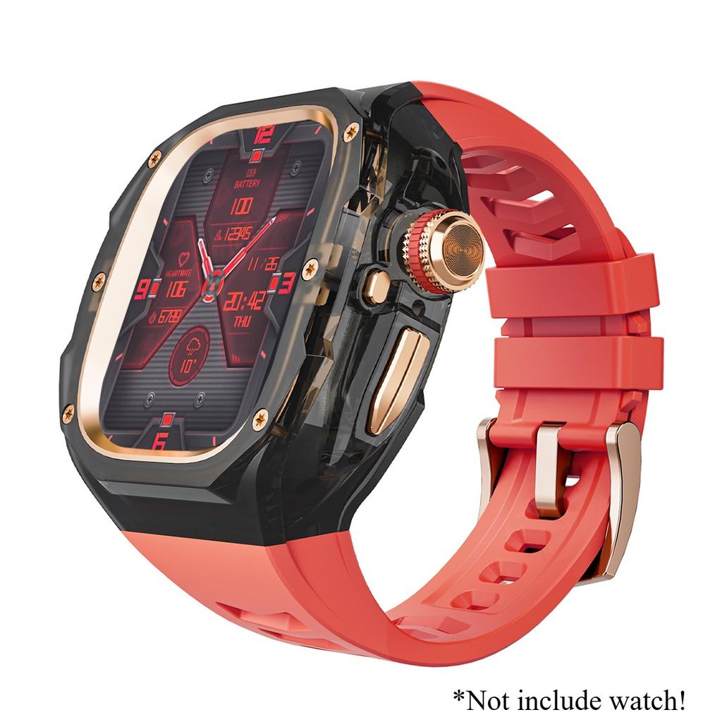 Luxury Modification Kit For Apple Watch Ultra 3 49mm Sport Rubber Strap For iWatch Series Ultra 2 1 49mm Glacier Case Refit Kit