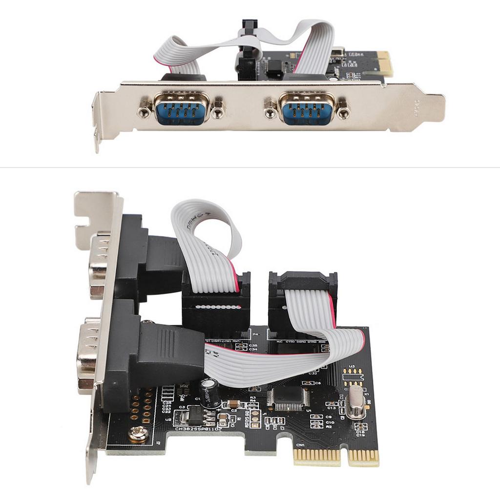 PCI E PCI Express To Dual Serial DB9 RS232 2 Port Controller Adapter Card