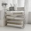 Modern Office Desktop Organizer Large Capacity Desk for Documents Files Letters A4 Paper Book Notes Mail, Compact File Sorter Clear Stackable