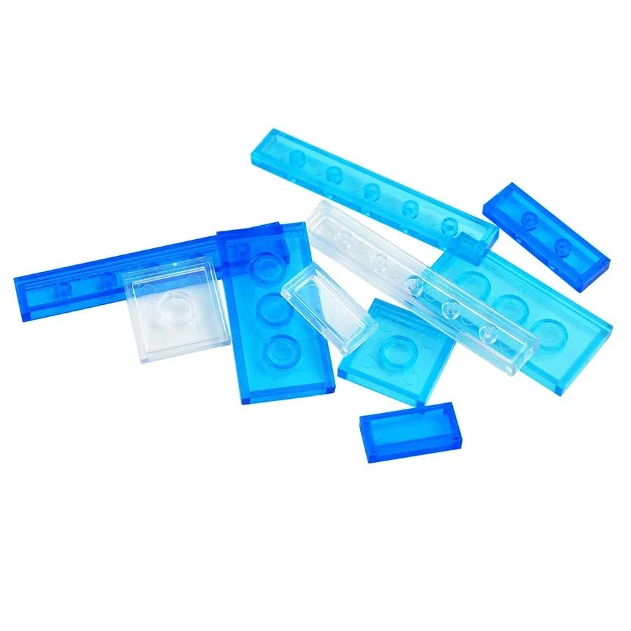 Compatible 3069 63864 2431 6636 3068 87079 Transparent Smooth 1x2 1x3 1x4 1x6 2x2 2x4 Bricks Ceramic Tile Clear Building Blocks