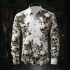 Halloween Thema Mannen Halloween Kostuums Schedels Shirt Knoopsluiting Shirt Casual Overhemd Lange Mouw Donkere Gotische Stijl Tops