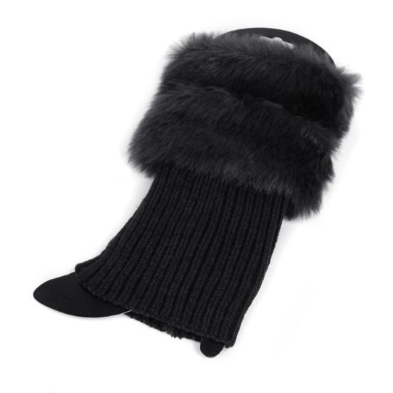 Winter Women Warm Faux Fur Crochet Knitted Leg Warmers Short Boot Socks Cuffs