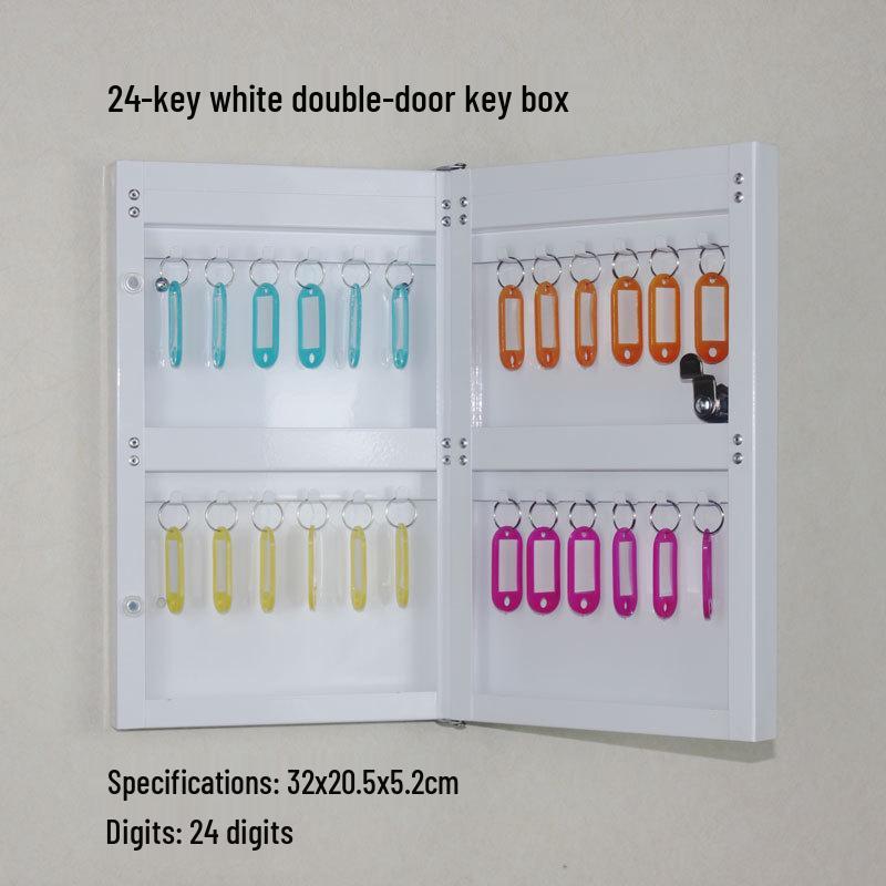 Wall-Mounted Stainless Steel Key Box with Tempered Glass and Lock for Car Key Management