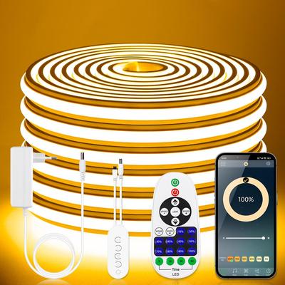 Striscia LED Neon Dimmabile con Controllo APP BT, Illuminazione Uniforme e Morbida, Nastro al Silicone al Neon per Decorazione di Stanze, Armadi, Camere da Letto