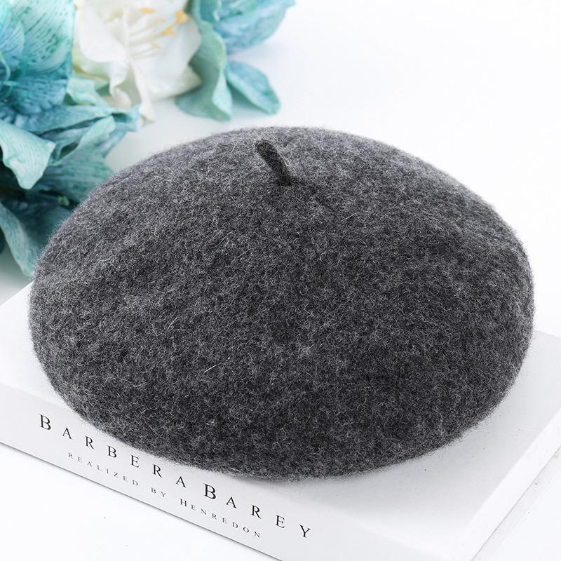 Autumn and Winter Women's Wool Woolen Beret Student Art Painter Hat Pumpkin Hat