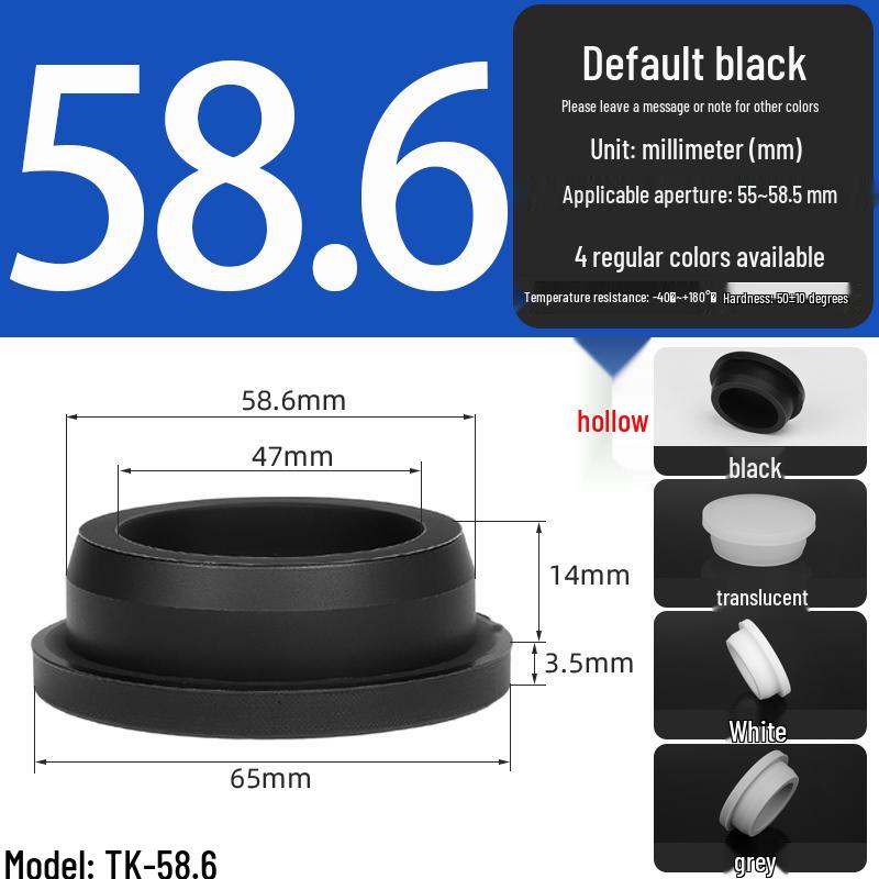 Black High-Temperature Resistant T-Shaped Silicone Stopper - Round Hole Rubber Gasket & Shock-Absorbing Blind Plug