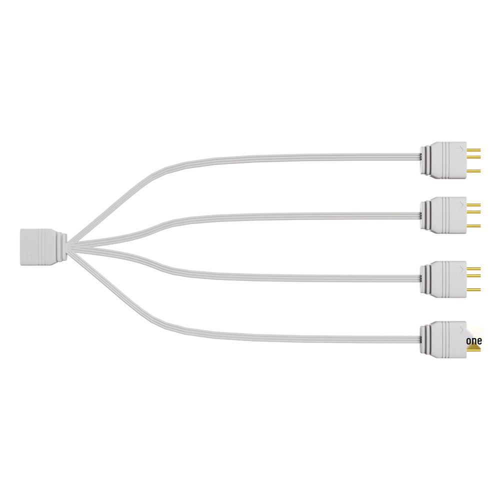 ARGB Fan Splitter Hub: 1-to-3/4 Extension Cable for White Motherboard Sync