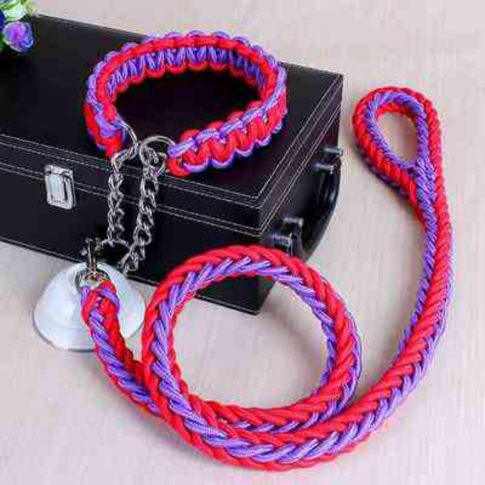 Nylon Eight-strand Braided P-rope Large Dog Dog Chain Pet Collar Leash Small Medium and Large Dog Walking Leash