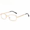 Retro Folding Square Metal Frame Dual Light Reading Glasses Anti Blue Light Lightweight Portable for Near Far Use