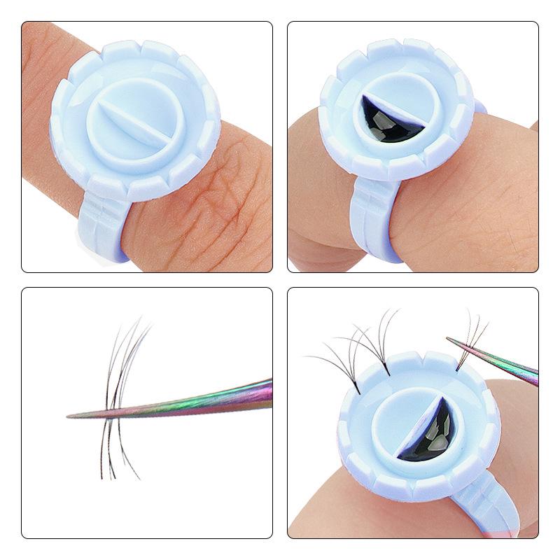 50-Pack Eyelash Glue Ring Blooming Cups for Tattooing & Beauty