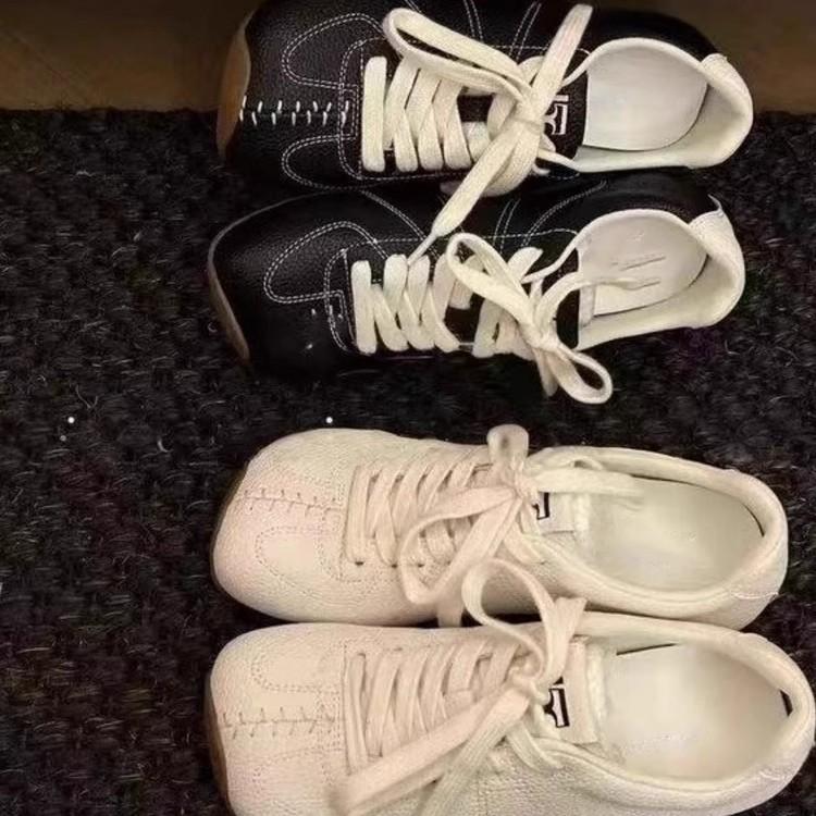 Time Line - Minimalist Litchi Pattern Structure German Training Shoes 4cm 2025 Summer New Comfortable Soft Sole Casual Shoes Women