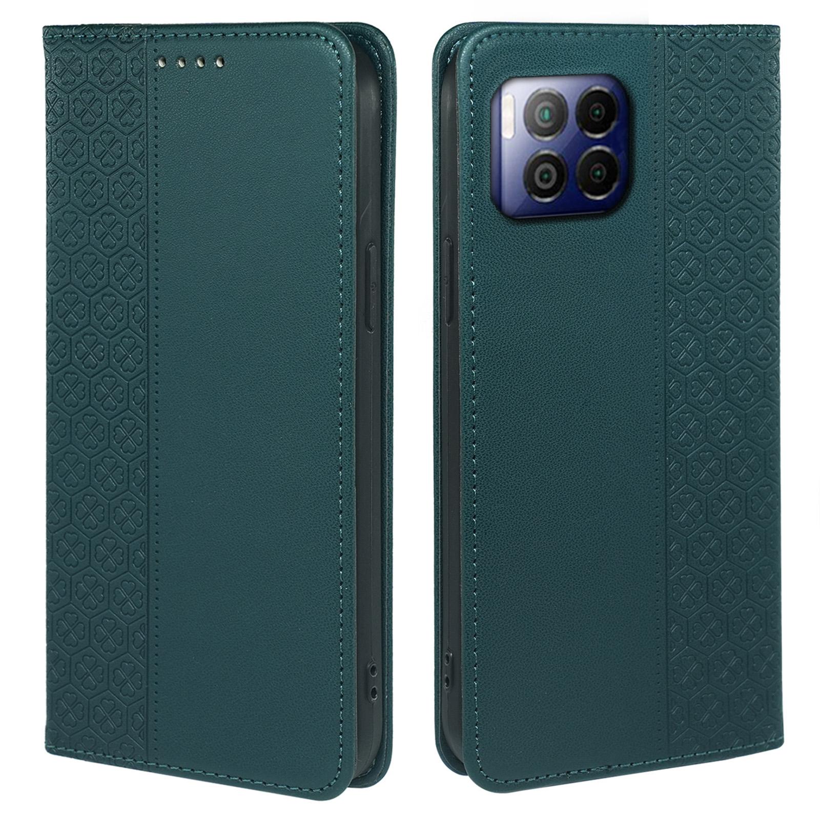 

For T-Mobile REVVL 7 Pro/T Phone 2 Pro Case Leather Phone Cover Four-Leaf Clover Imprinted Green
