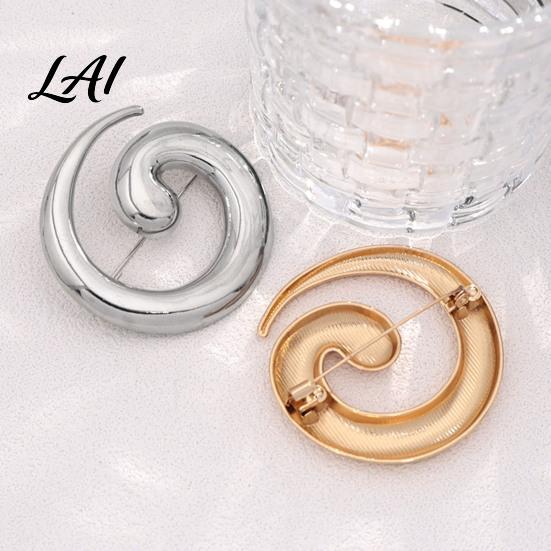 Spiral Design Brooch Minimalist Geometric Pin Art Badge for Men Women Decorative Alloy Pin Coats Suits Sweaters Scarves Clothing Decoration