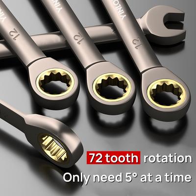 Ratcheting Combination Wrench Set Metric Chrome Vanadium Steel Hand Tool Sets Universal Key Wrenches Spanner