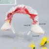 Lovely Headband Sheep Ear Shape Hairhoop with Pleated Lace for Cosplay Decors