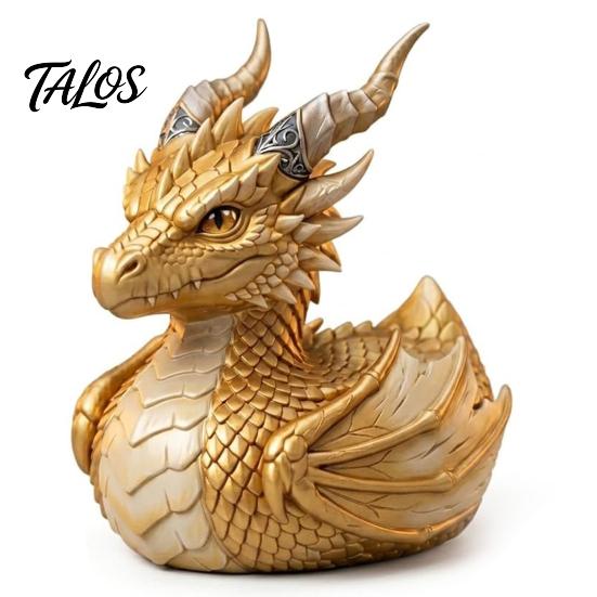 Medieval Fantasy Room Decor Dark Dragon Collectible Duck, Gothic Resin Statue for Home Decor, Hand-Painted Detailed Gift Mythical Figurine,