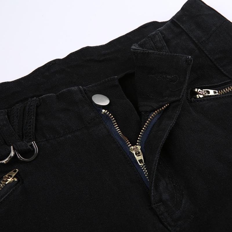 WTEMPO Značka Retro Street Hot Girls Styl Low Pas Micro Flare Jeans Osobnost Kapsa Ležérní kalhoty Ženy Micro Flare Kalhoty