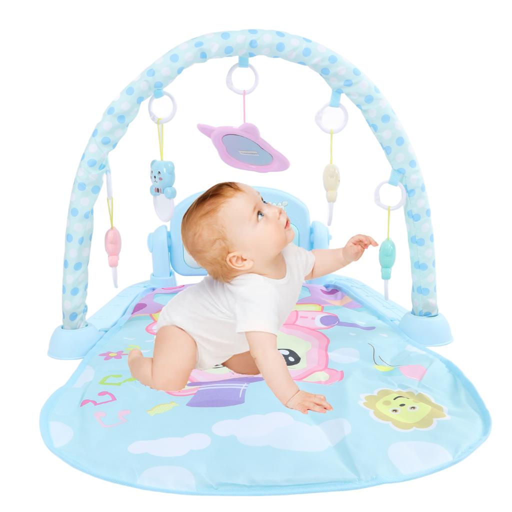 Baby Gym Play Mat Baby Activity Gym Mat with Music Tummy Time Padded Toy Baby Play Mat Gift
