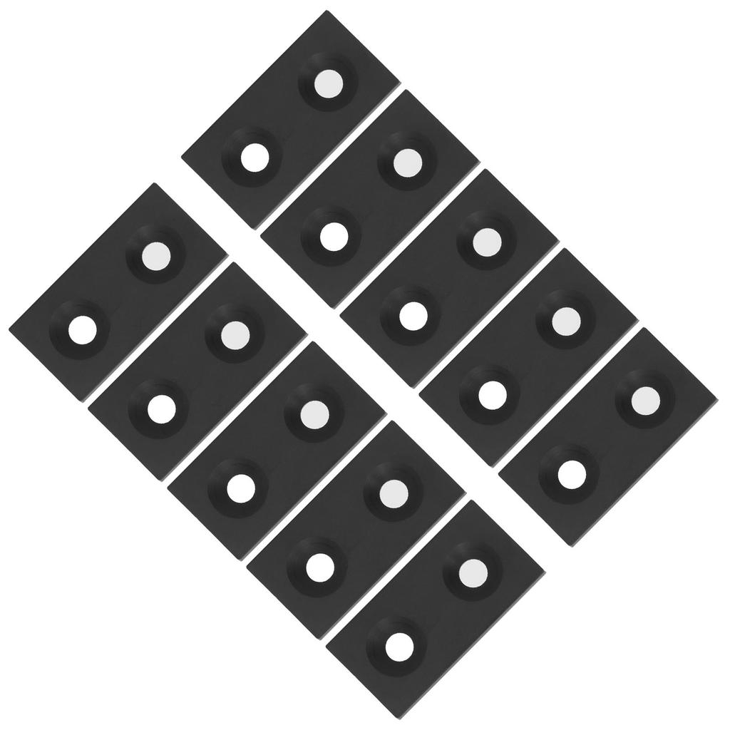 10Pcs Aluminum Profile End Cap Alloy Metal Cover Plate Linear Moving Parts 3060 Double HolesBlack