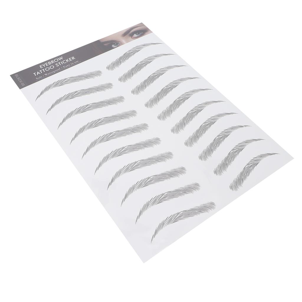 Long Lasting Eyebrow Transfers Sticker Household Portable Women Eyebrow Tattoo StickerBLACK-08