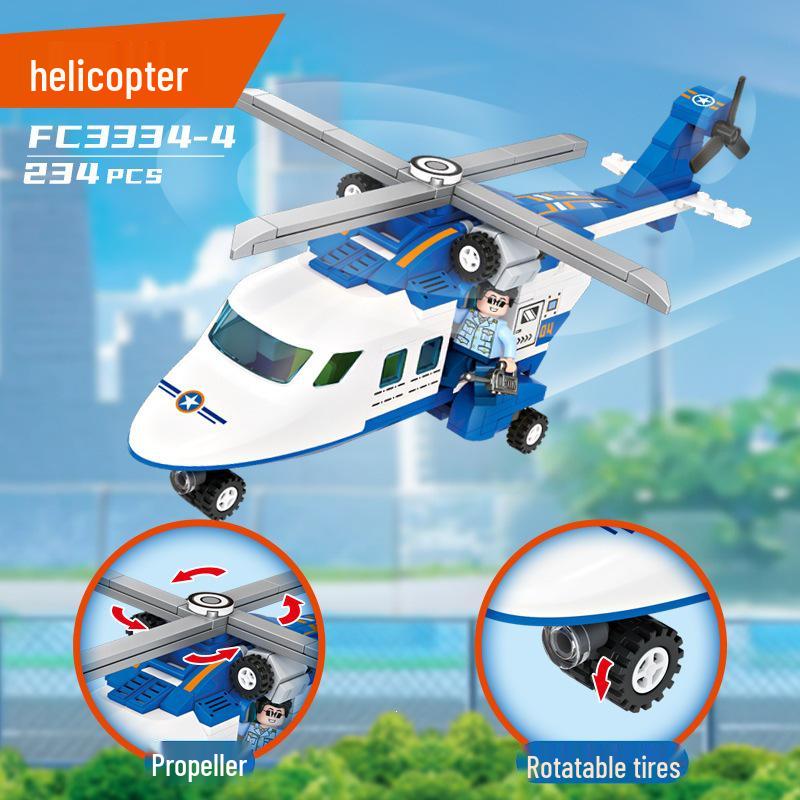Fang Cheng Educational Airport Building Blocks Set - City, Aviation, Helicopter Model Toy for Boys