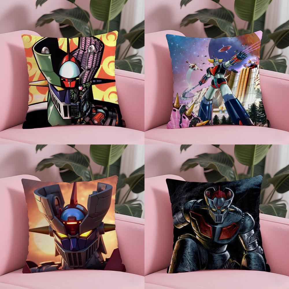 M-Mazinger Z Cushion Cover Silky Short Plush With Invisible Zipper Dustproof Sofa Pillow Cover For Home Decor