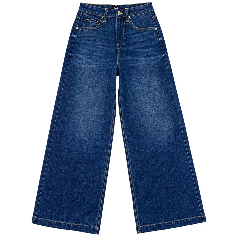 

Lee Women s Dark Blue Loose Wide-Leg Jeans 26