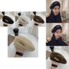 Stylish Woolen Beret Hat For Women Trendy Autumn Winter Artist Cap With English Letter Details