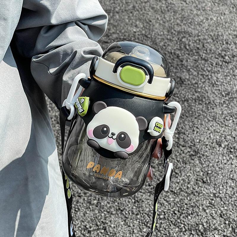 Large Capacity Panda Water Cup, Special for Children To Go To School, Girl Straw Cup, Cute Primary School Student Kettle