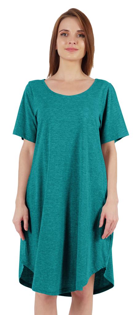 Inkmeso Noční košile pro ženy s krátkým rukávem W Noční košile s kulatým výstřihem Jersey tunika