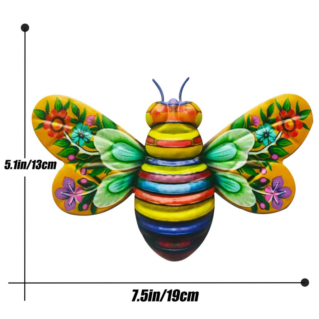 3D Sculpture Bees Wall Art decorations Wall Hanging Art Bee Outdoor Decoration for Living Room Garden Bedroom