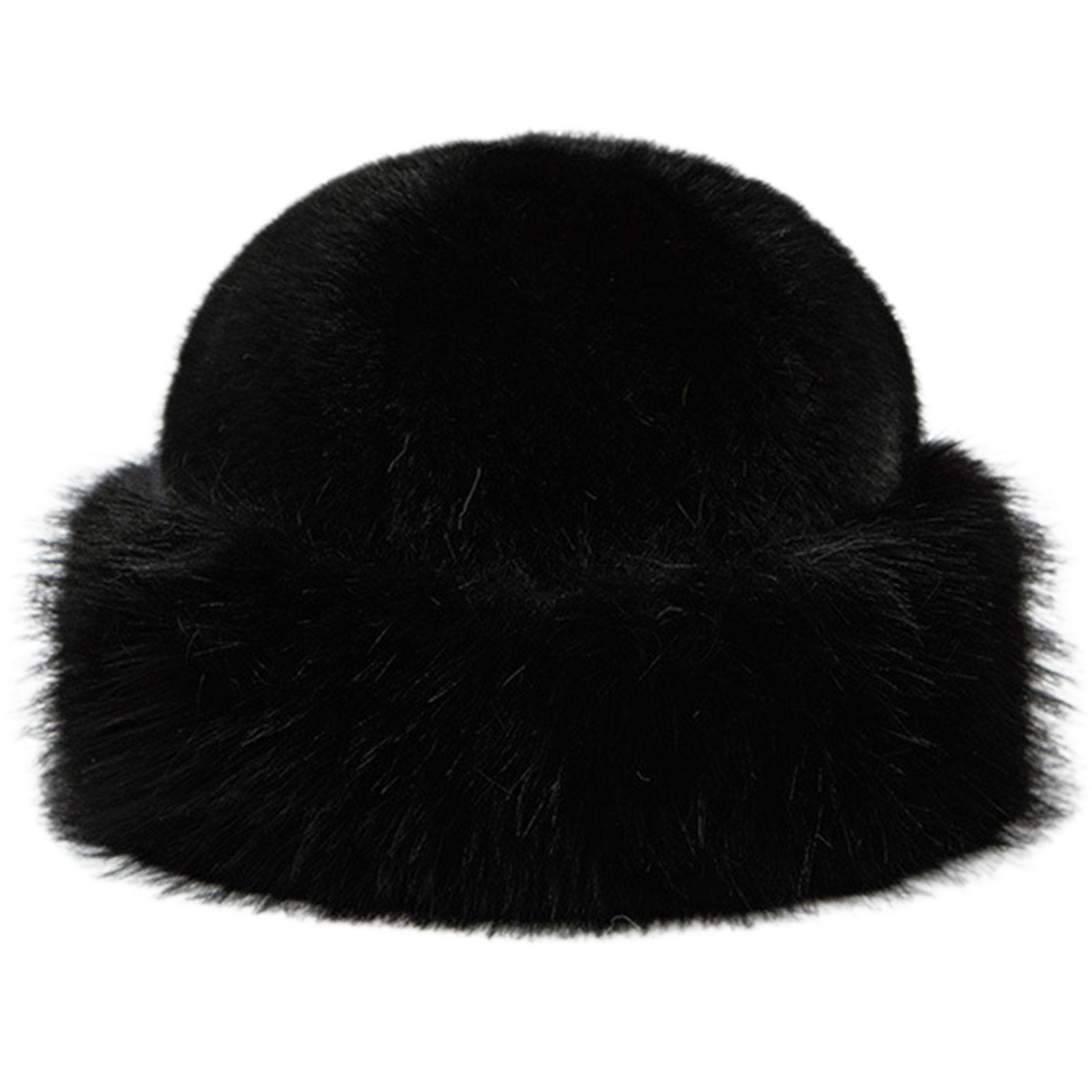 

Soft Imitation Rabbits Fur Winter Warm Plush Female Hat Warmth Cold Protection Soft Texture Fashion Fisherman Hat As Shown чорний