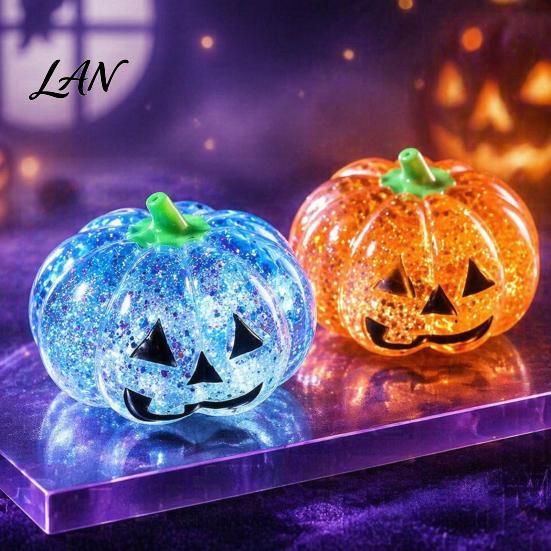 Classroom Stress Toy 1/2/3Pcs Halloween Pumpkin Relief Toy, Creepy Head Squeeze Decompression Glitter Ball for Kids Adults, Party Favors