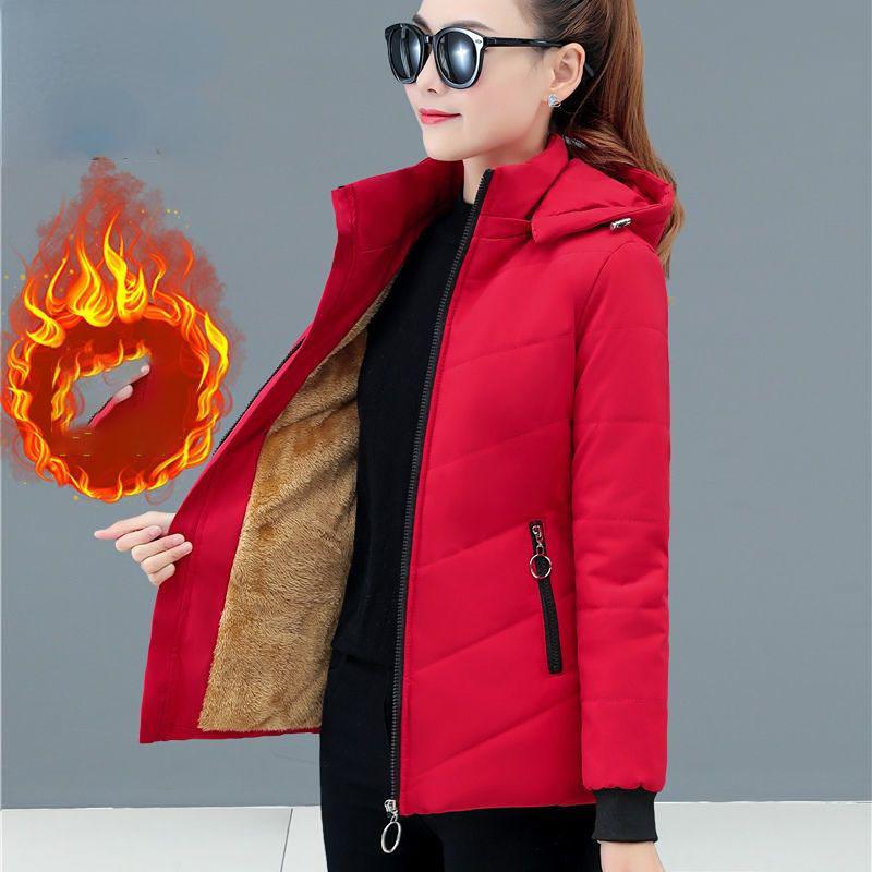 

Жінки Додайте оксамитову бавовняну куртку Жіноче зимове флісове тепле модне пальто з капюшоном Жіночі пухові пуховики S-5XL Пальто великих розмірів 5XL