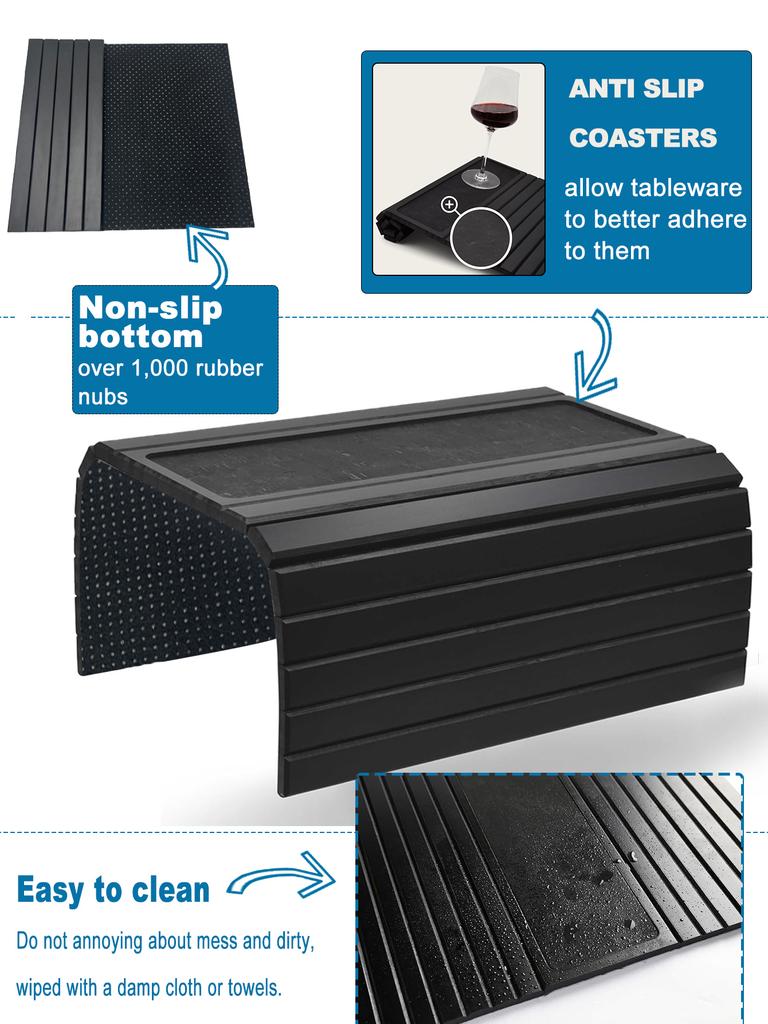 Drewniana Taca na Ramię Sofy Taca na Sofę w Składanej Konstrukcji Solidna i Wytrzymała Taca na Sofę Wygodna Taca na Sofę do Przechowywania Taca na Sofę Dom