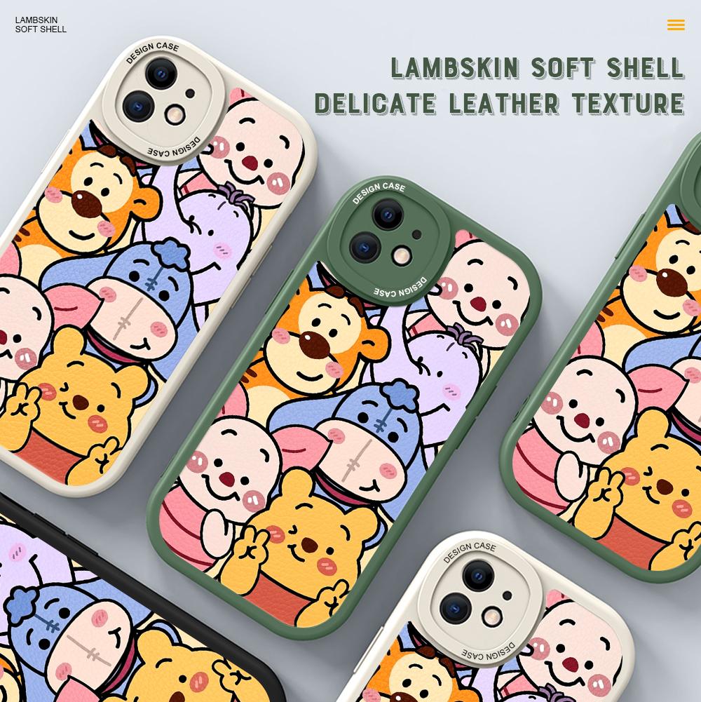 

Тонкий кожаный чехол с рисунком Диснея Пуха и медведя, мягкий силиконовый чехол из искусственной кожи для Vivo