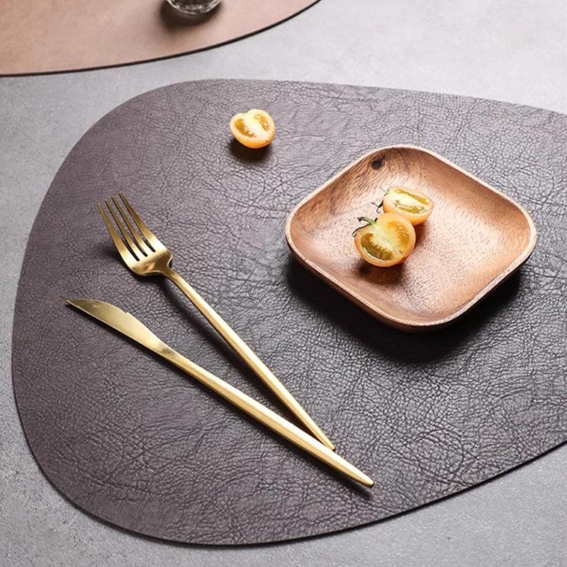 Double-Sided Leather Placemat Teacup Coasters Waterproof And Oil-Proof Table Mats Western Restaurant Heat-Insulating Mats