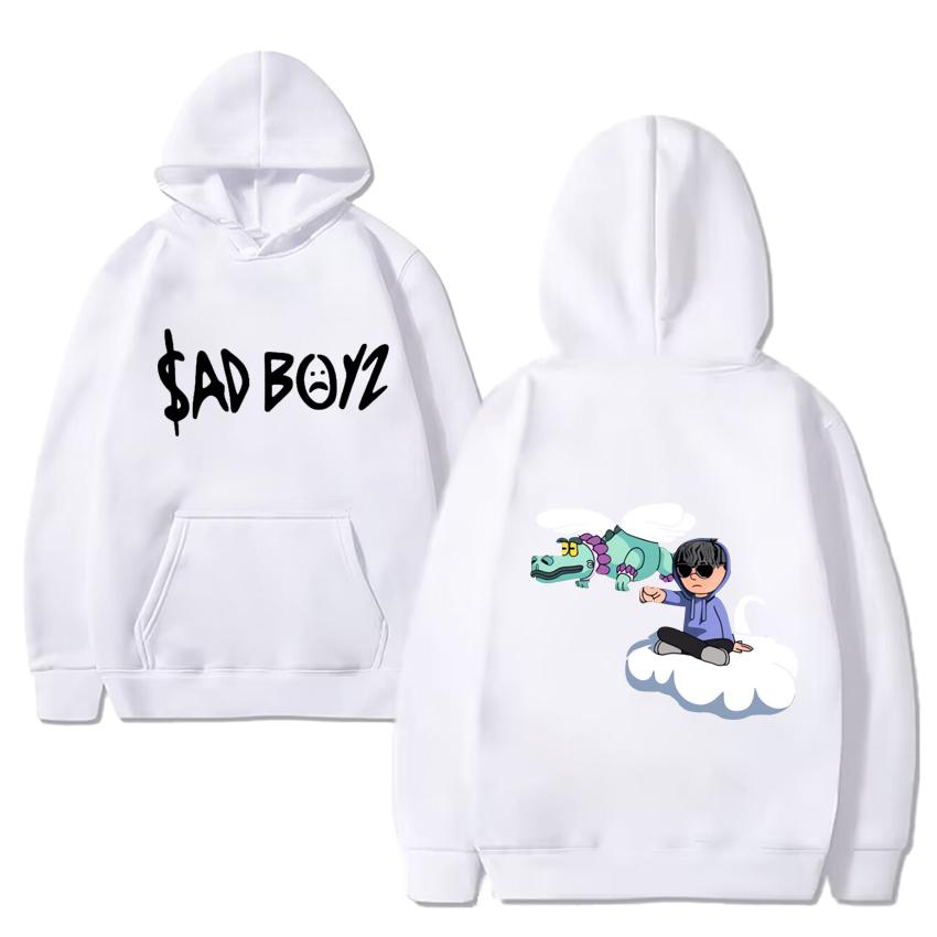Sänger Junior H Sad boyz Lustige schwarze Hoodies 2025 Herren Damen Harajuku Fleece Langarm Sweatshirt Unisex Übergroßer Pullover