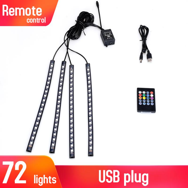 Led Car Interior Backlight With Usb Cigarette Lighter Ambient Atmosphere Mood Light Rgb Remote App Auto Foot Decorative