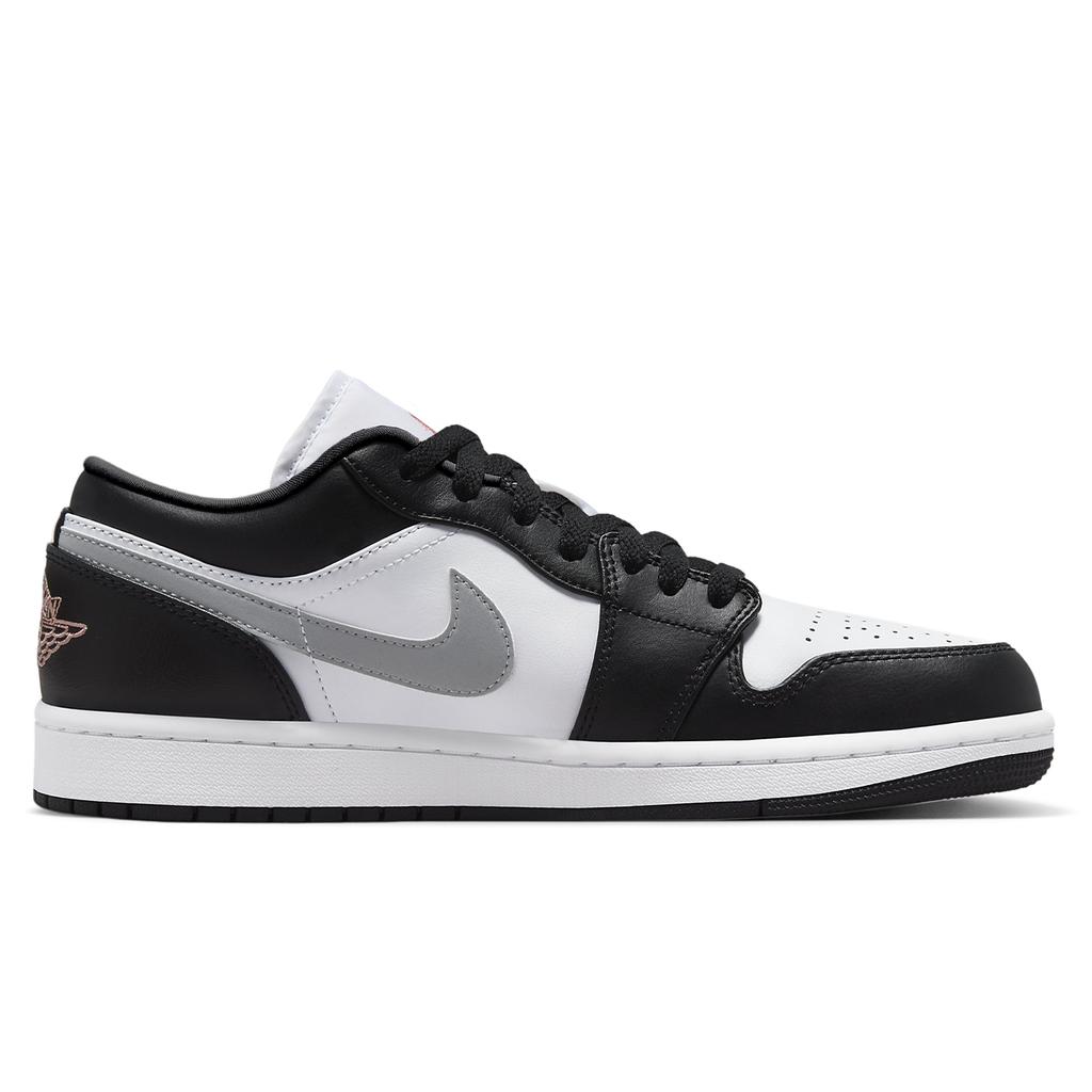 Jordan Air Jordan 1 Cushioning, Wear Resistant Low top Vintage Basketball Shoes Unisex Black White Gray 553558-132(Team1302-)