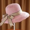 Korean Style Cotton Beach Hat For Women With Wide Brim And Adjustable Fit