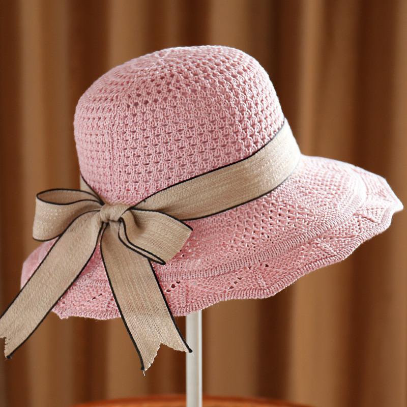 Korean Style Cotton Beach Hat For Women With Wide Brim And Adjustable Fit