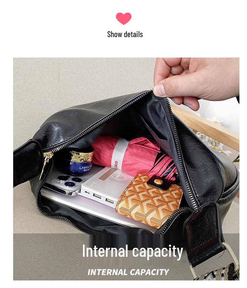 Korean Style Soft Leather Niche Women's Casual Crossbody Dumpling Bag