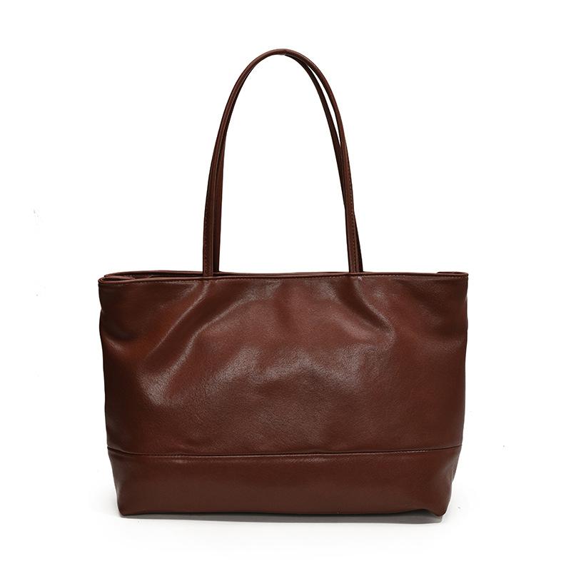 

Сумка женская большой вместимости Новая повседневная универсальная сумка через плечо Сумка-тоут для поездок на работу коричневый