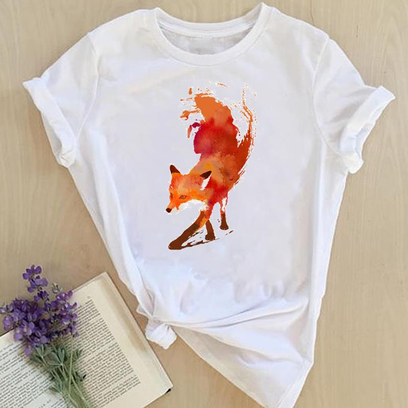 Grafisch T-shirt Korte mouw Zomer Top Wild dier Zoet Trend Schattig Jaren 90 Print Dames Vrouwelijke T-kleding Casual damesmode T-shirt