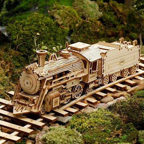 Tsukurundesu® 3D Wooden Puzzle Ornament Series (Freight Steam Locomotive) with Japanese Instructions